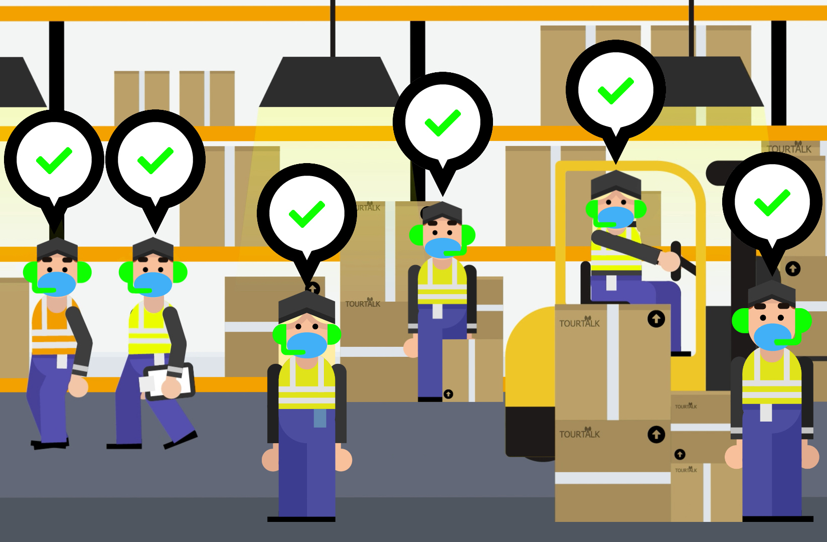 Tourtalk systems in use while social distancing