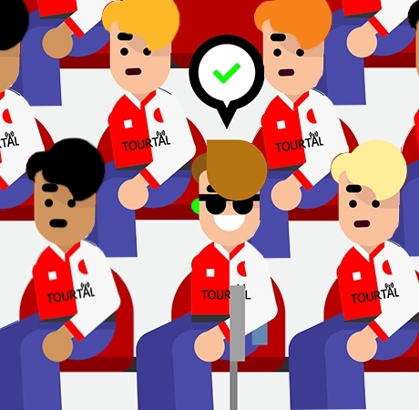 Audio description in use by a blind supporter at a sports event