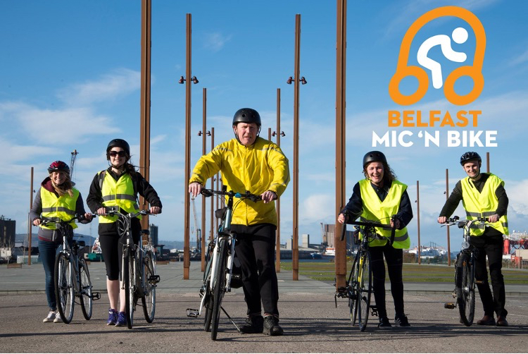 Belfast Mic n Bike tour guide with Tourtalk system