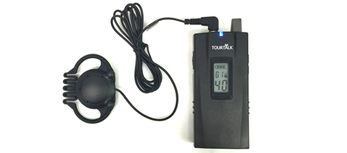 Tour guide system receiver with single earphone