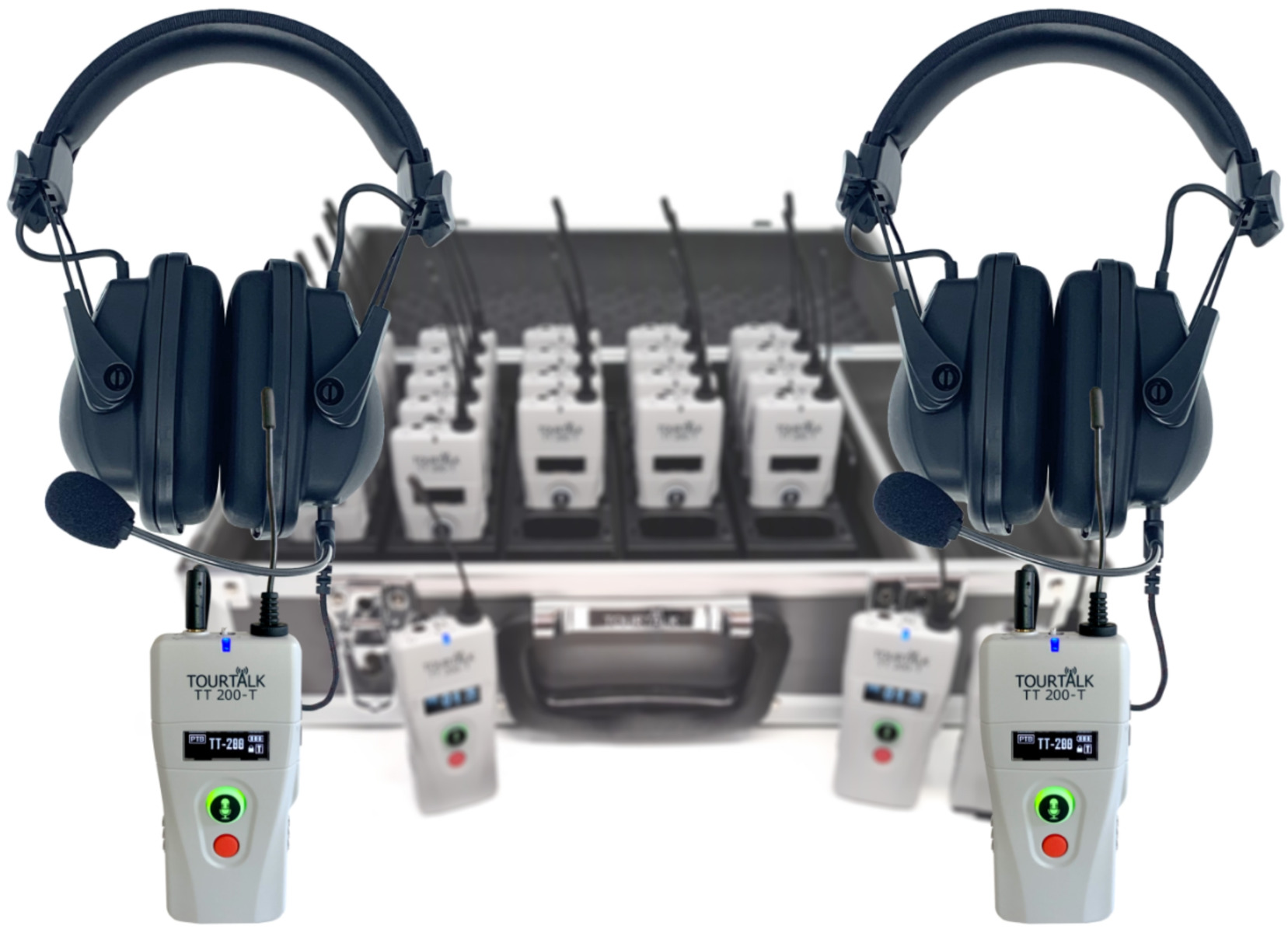 Tourtalk two-way headset communication system for staff