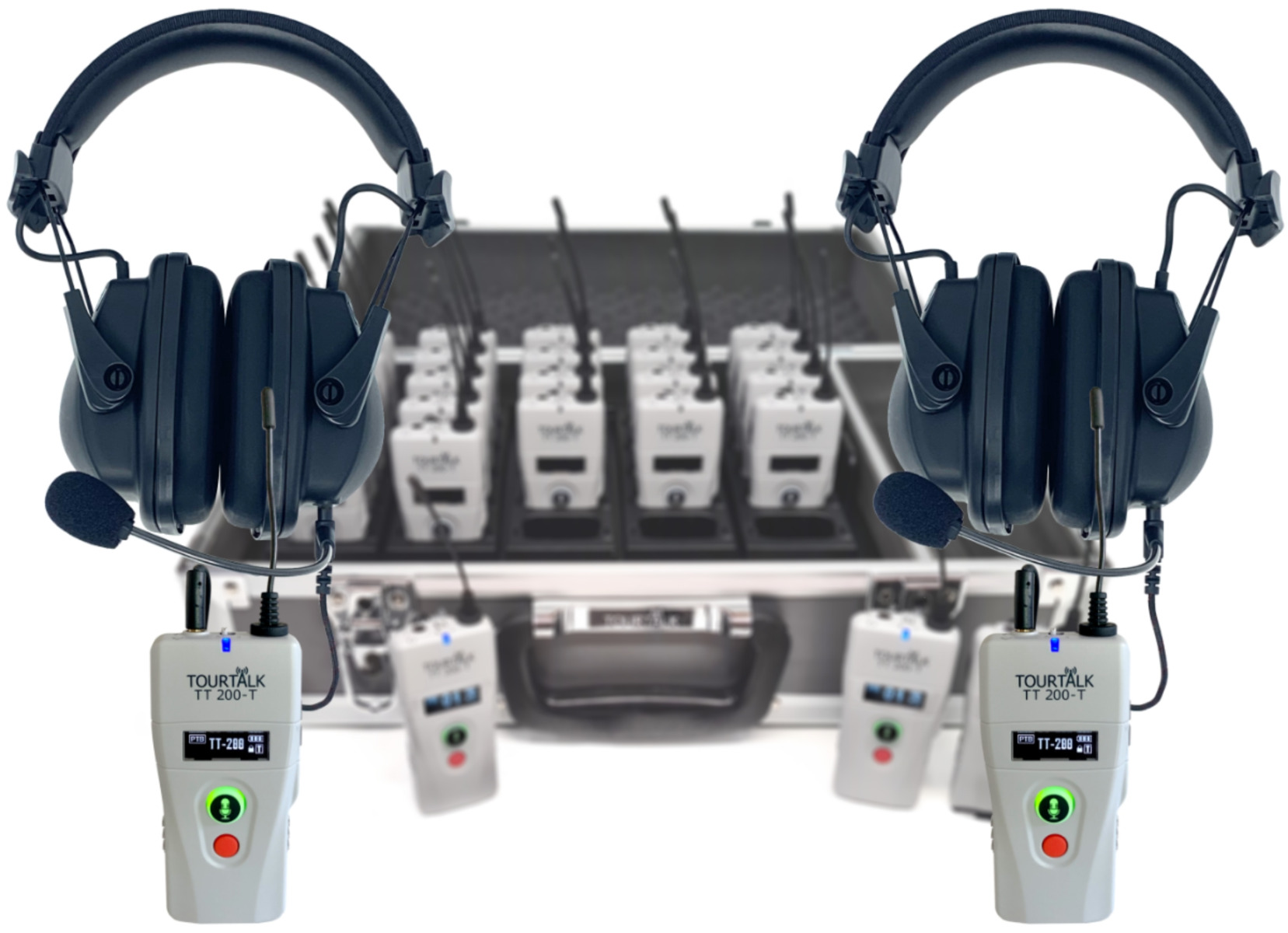 Tourtalk two-way headset communication system for staff